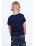 Navy blue boys\' t-shirt with print NDZ4479 - Online store - Boutique